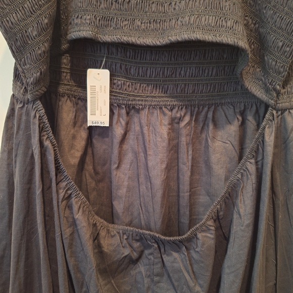 NWT La Vie En Rose Black Smocked Bust, Open Back Lightweight Maxi Dress Sz Large - Picture 6 of 13